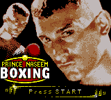 Prince Naseem Boxing title screen for GameBoy Color